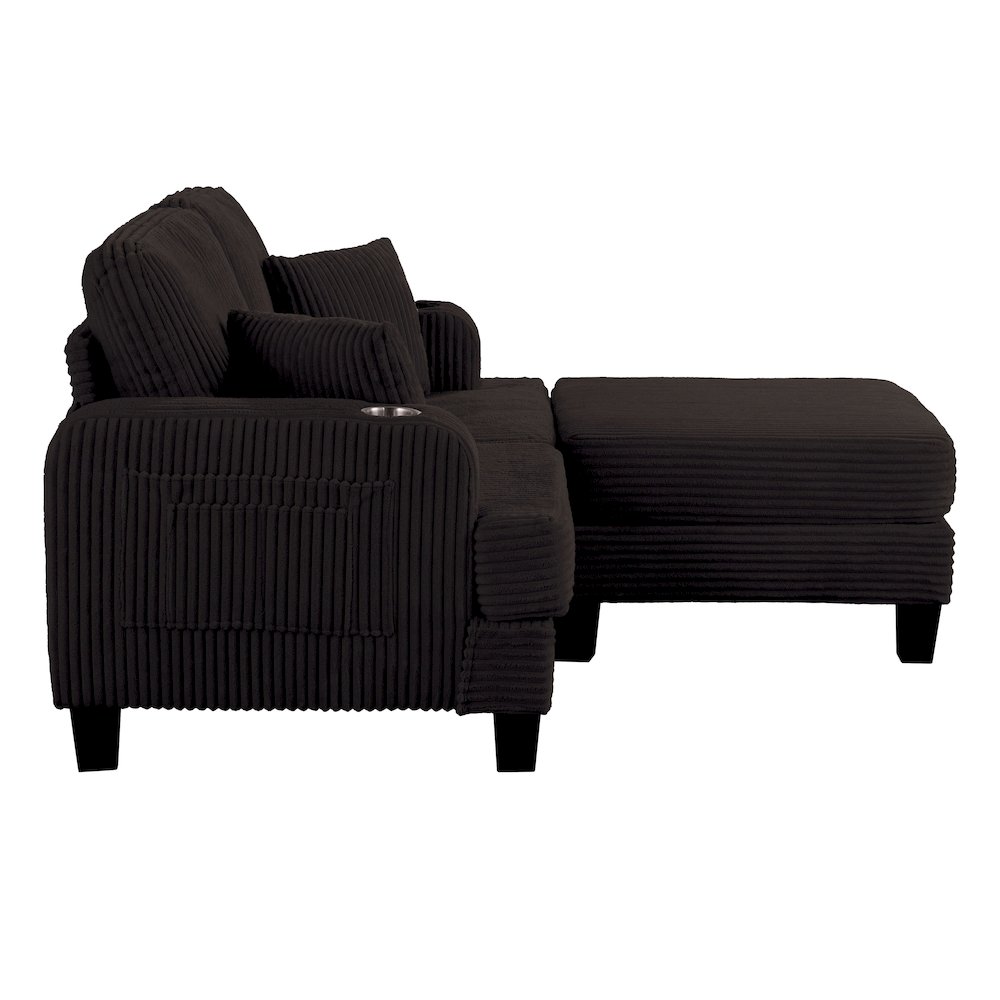 Luka 2-Piece Chenille Loveseat and Ottoman Set. Picture 3