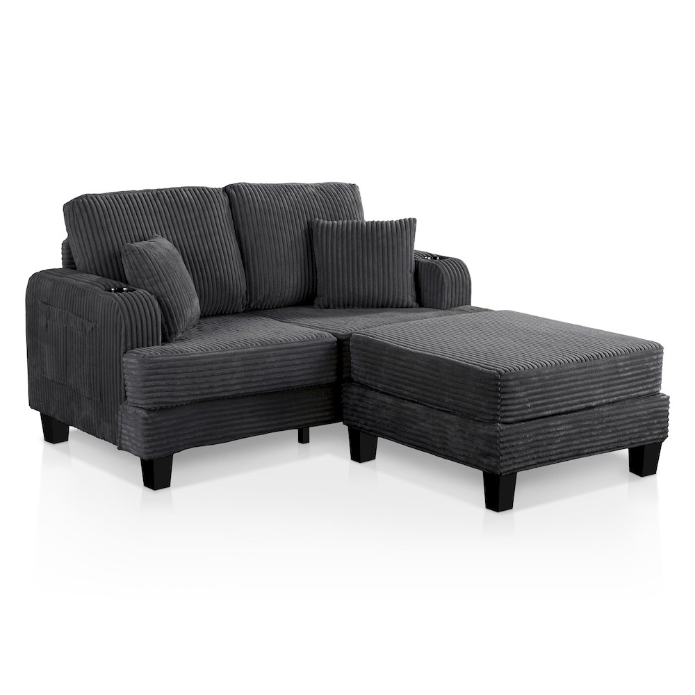 Luka 2-Piece Chenille Loveseat and Ottoman Set. Picture 1