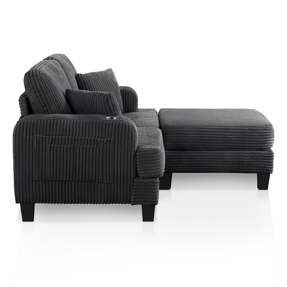 Luka 2-Piece Chenille Loveseat and Ottoman Set. Picture 3