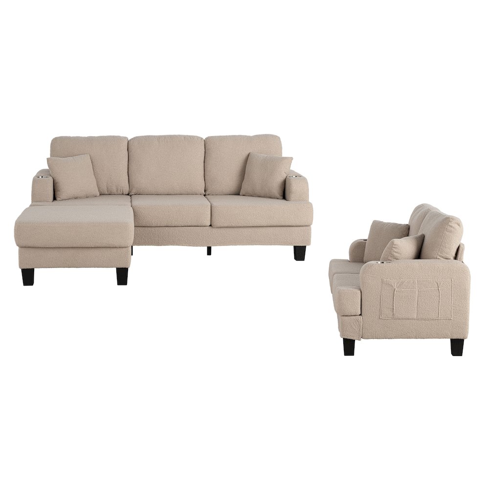 Viafora 3-Piece Boucle Sofa Set. Picture 3