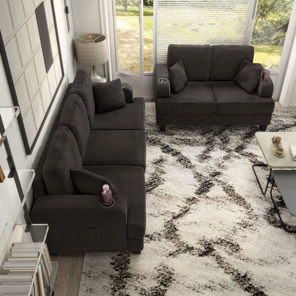 Viafora 2-Piece Boucle Sofa Set. Picture 5