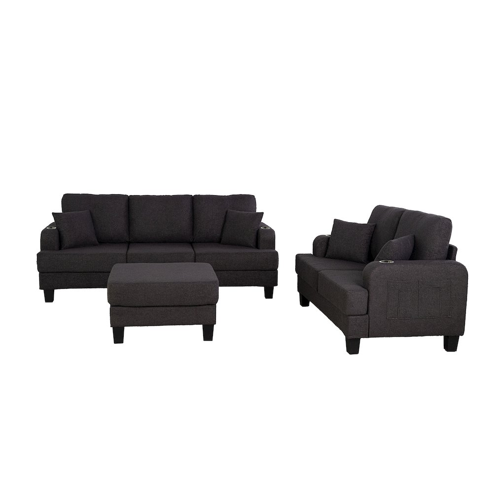 Viafora 3-Piece Boucle Sofa Set. Picture 2
