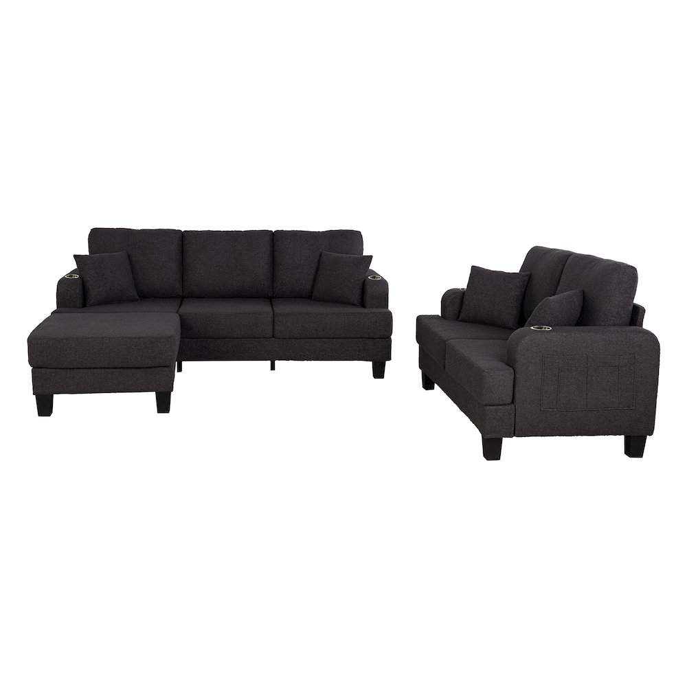 Viafora 3-Piece Boucle Sofa Set. Picture 3