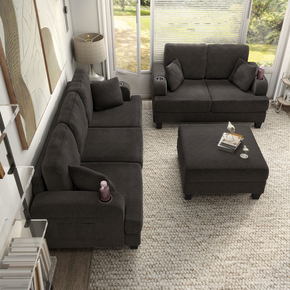 Viafora 3-Piece Boucle Sofa Set. Picture 5