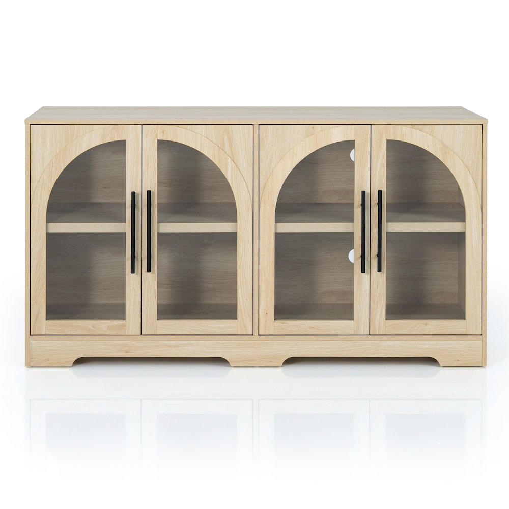 Watson Wood 4-Door Adjustable Shelves TV Stand for 60" TVs. Picture 2