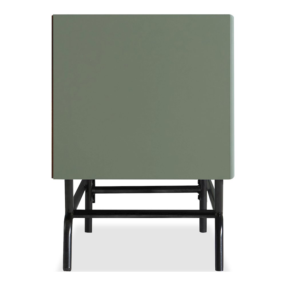 Haft Wood Multi-Storage TV Stand in Sage Green and Black. Picture 3