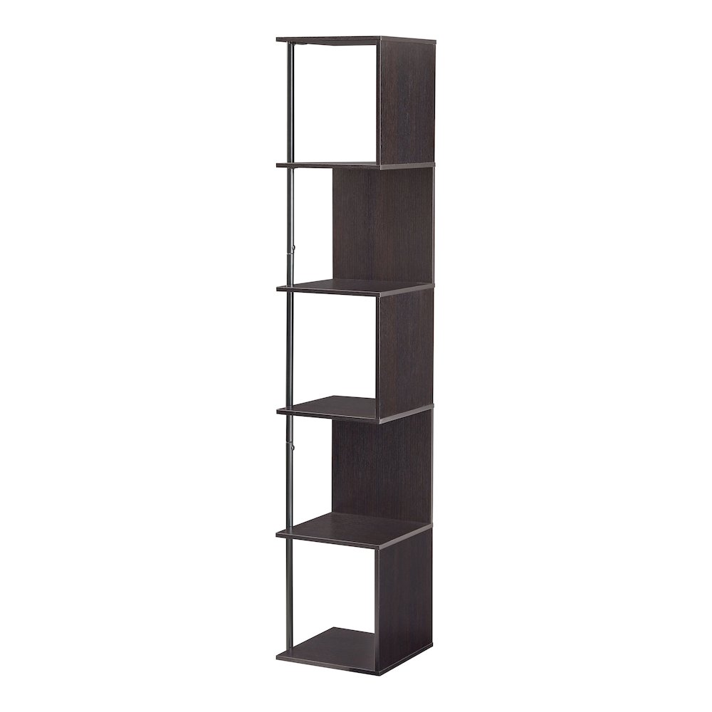 Cirion Modern Wood 5-Shelf Corner Bookcase. Picture 2