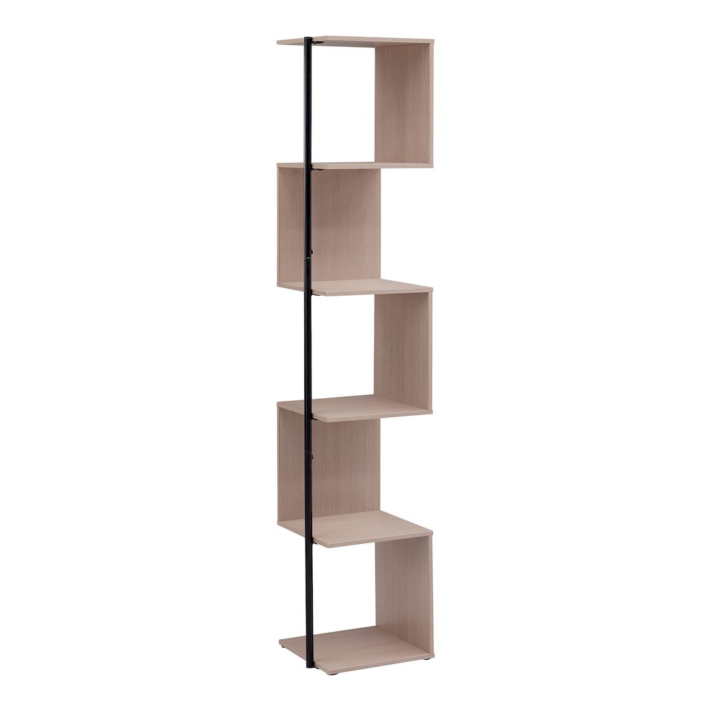 Cirion Modern Wood 5-Shelf Corner Bookcase. Picture 1