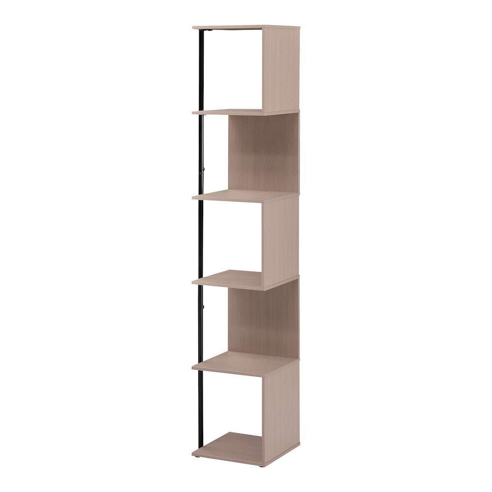 Cirion Modern Wood 5-Shelf Corner Bookcase. Picture 2