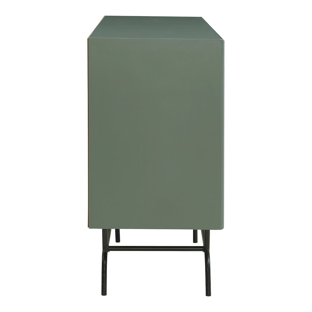 Yaztra Sage Green TV Stand with 3-Drawers and 4-Shelves. Picture 3