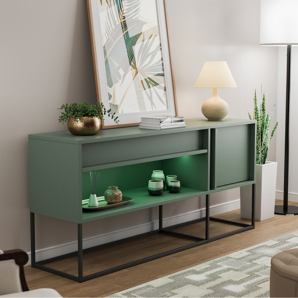 Yazda TV Stand Fits TV's up to 65 in. with LED Lights. Picture 4