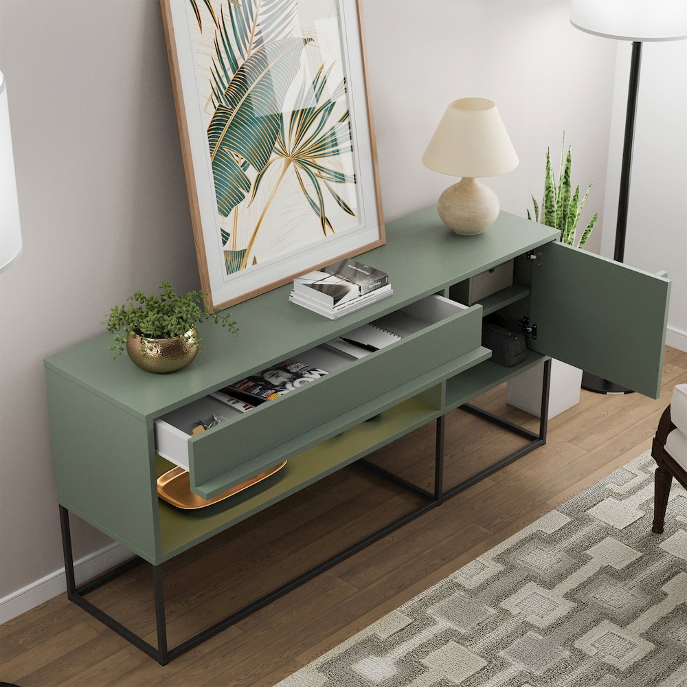 Yazda TV Stand Fits TV's up to 65 in. with LED Lights. Picture 5