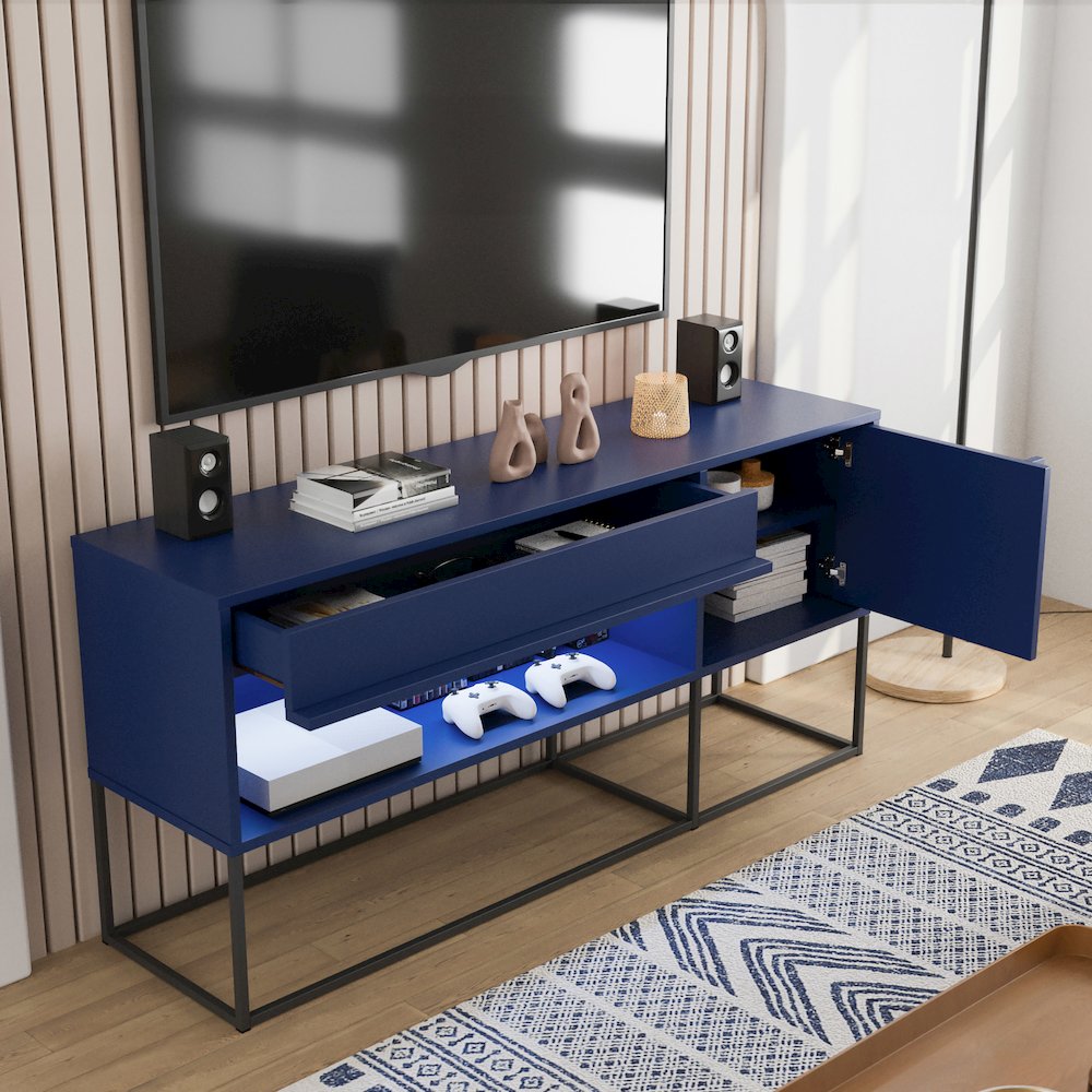 Yazda TV Stand Fits TV's up to 65 in. with LED Lights. Picture 5