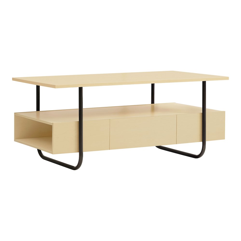 Parte Wood Storage Coffee Table in Light Maple. Picture 1