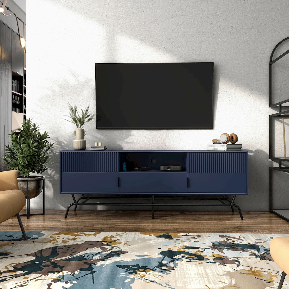 Yaztra TV Stand Fits TV's up to 65 in. with 3 Drawers. Picture 4