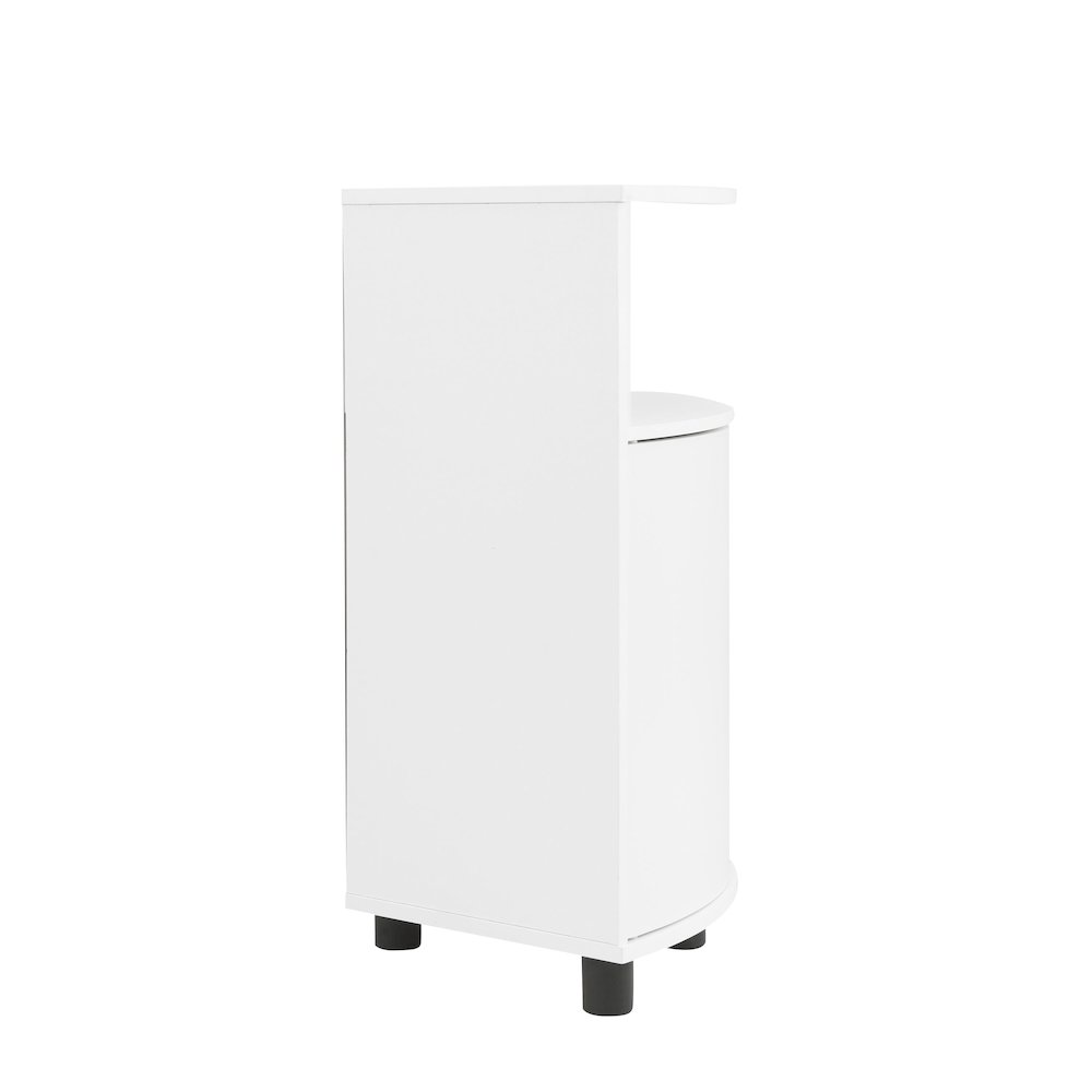 Leto White Corner Storage Cabinet with LED Lights. Picture 3