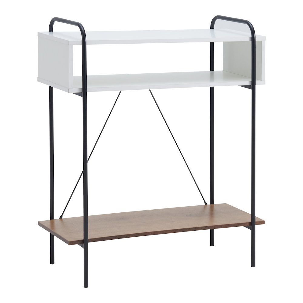 Shaye White 2-Shelf Wood Console Table. Picture 1