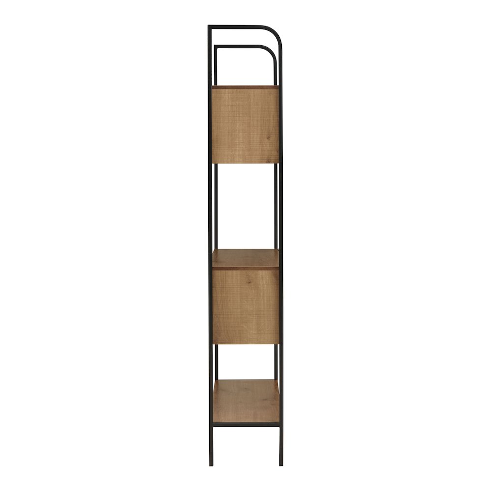 Milan Distressed Oak Accent Bookcase with 5 Shelves. Picture 3
