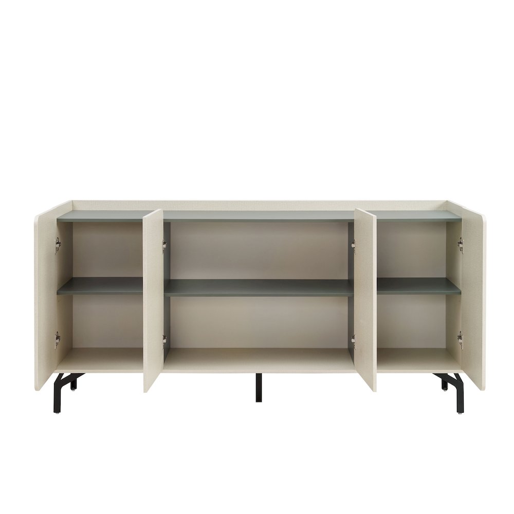 Kono Contemporary 60" Buffet with 6 Shelves and 4 Doors. Picture 2
