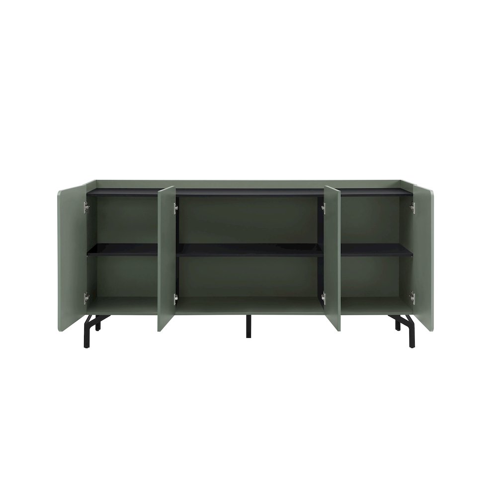 Kono Contemporary 60" Buffet with 6 Shelves and 4 Doors. Picture 2