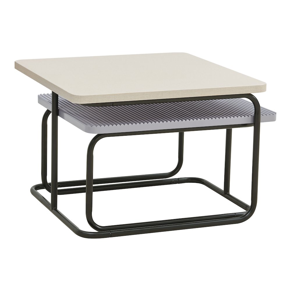 Torra Wood 2-Piece Nesting Coffee Table, Cream Weave. Picture 2