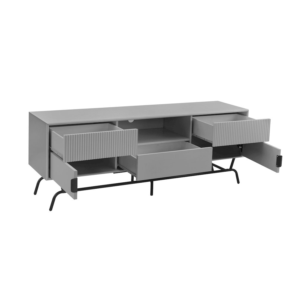 Umi Contemporary TV Stand for TV's up to 65" in Gray Pure. Picture 2