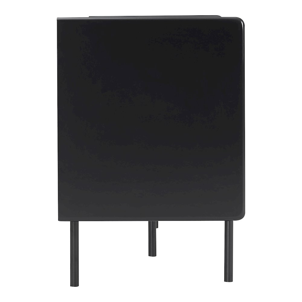 Rainer Modern Black TV Stand with Drawer and Doors. Picture 3