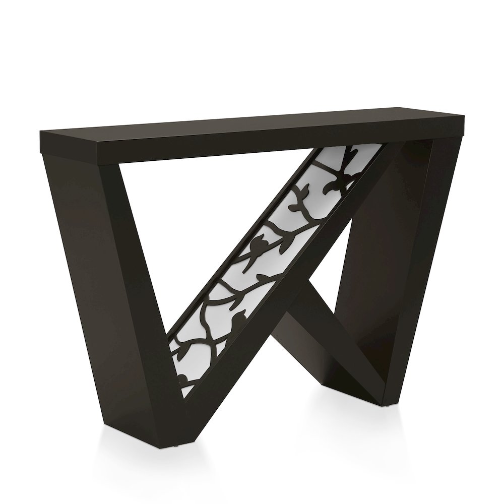 Wyll Contemporary Indoor LED Wood Console Table with Remote. Picture 1