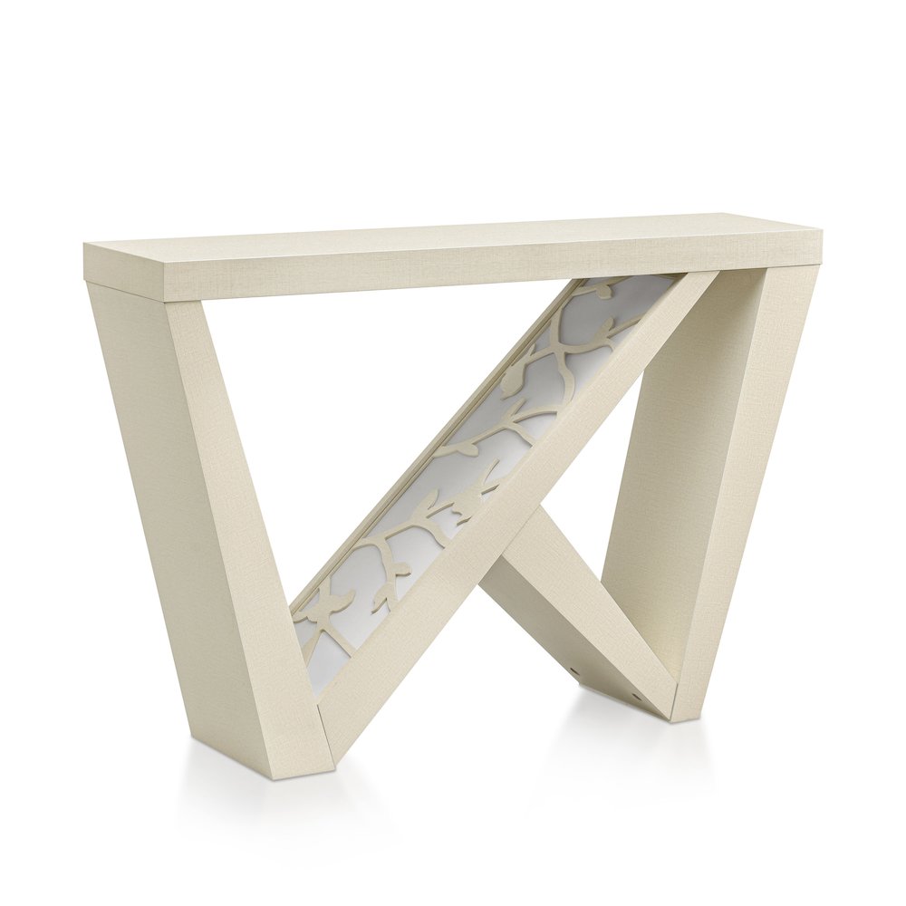 Wyll Contemporary Indoor LED Wood Console Table with Remote. Picture 1