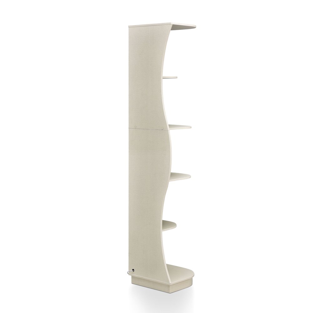 Wilton Contemporary 5-Shelf Corner Bookcase with LED Light. Picture 3