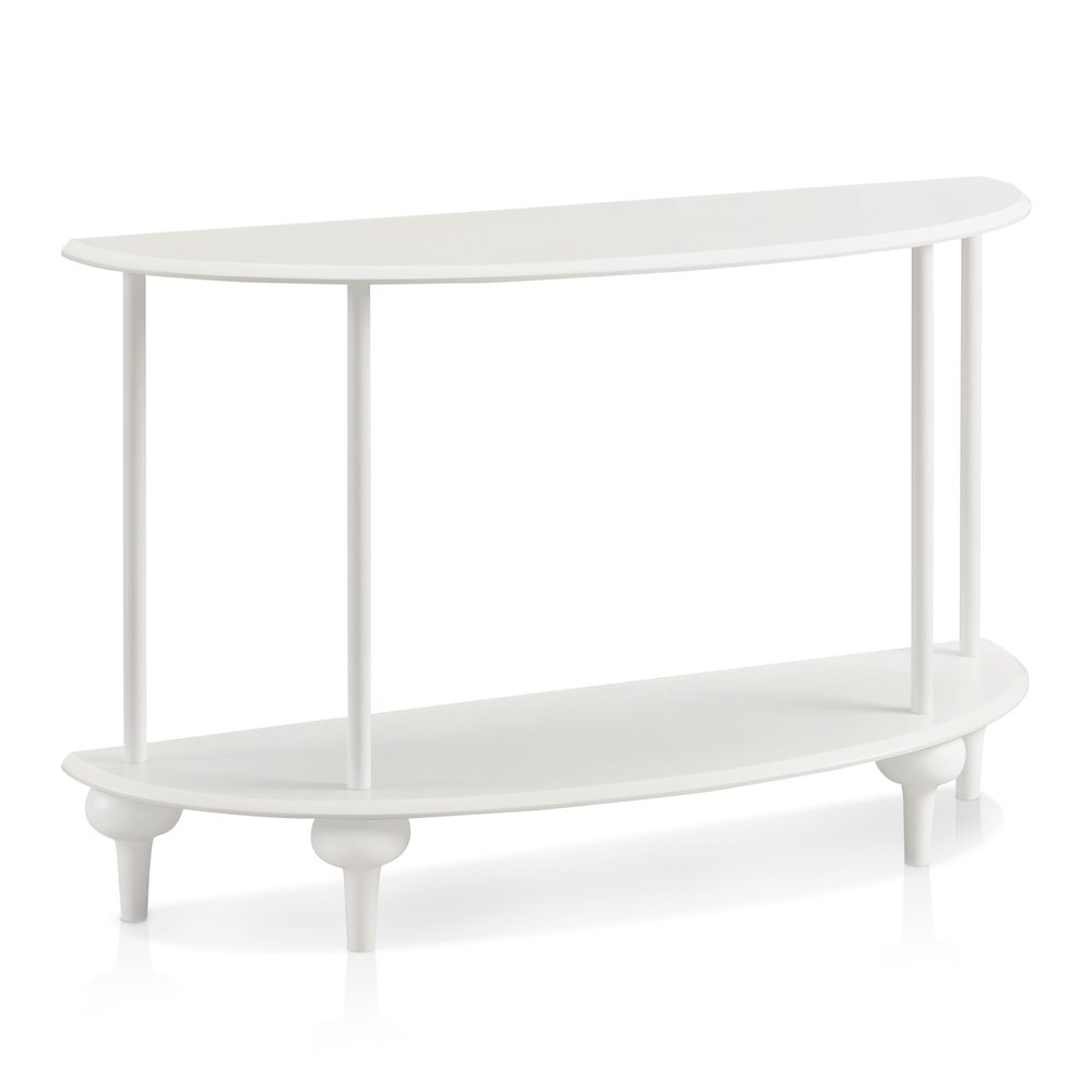 Soela Half Moon Composite Console Table with Shelf. Picture 1