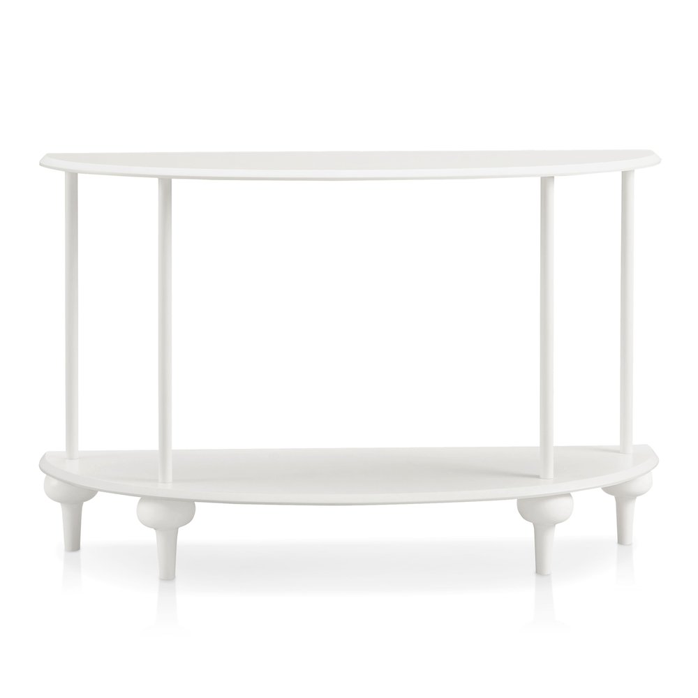 Soela Half Moon Composite Console Table with Shelf. Picture 2