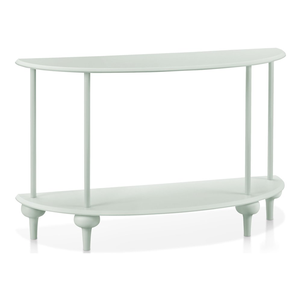 Soela Half Moon Composite Console Table with Shelf. Picture 1