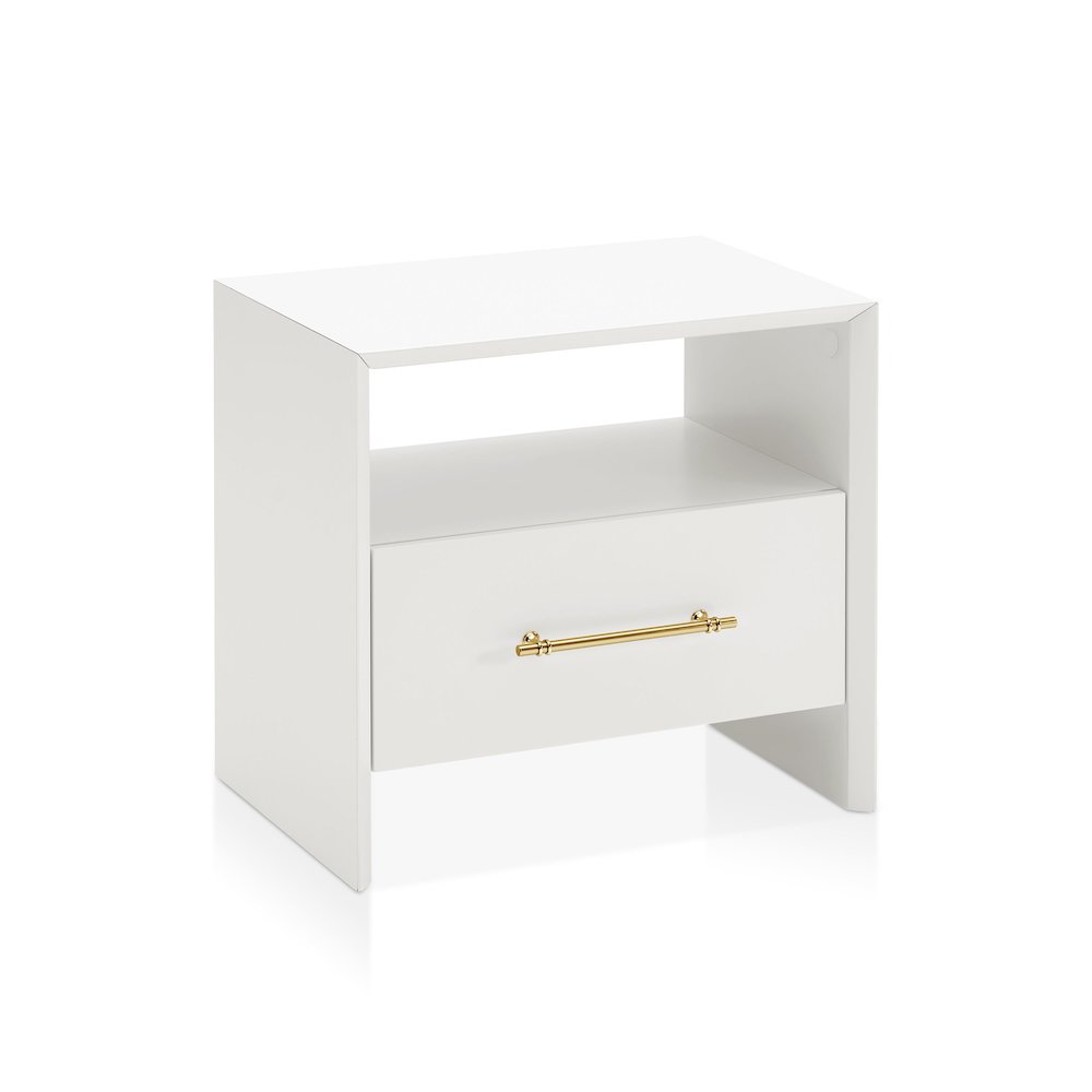 Elvora Modern Wood 1-Drawer and 1-Shelf End Table. Picture 1