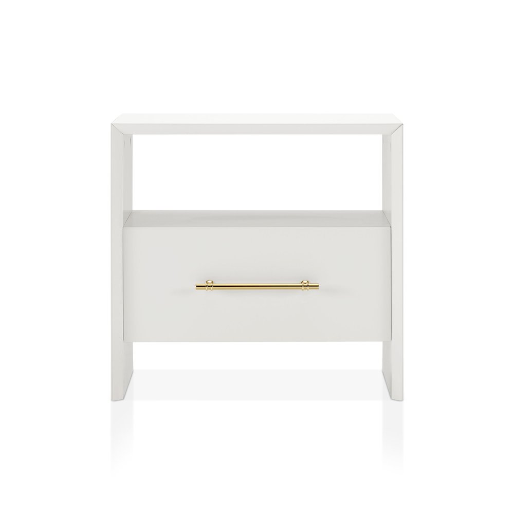 Elvora Modern Wood 1-Drawer and 1-Shelf End Table. Picture 2