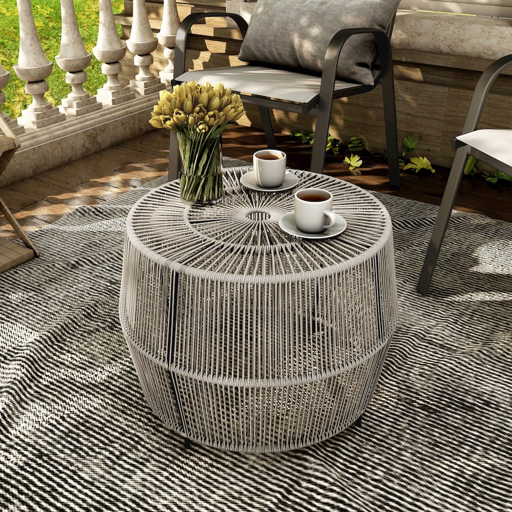 Muse & Lounge Co. Meja Wicker Round Outdoor Coffee Table. Picture 4