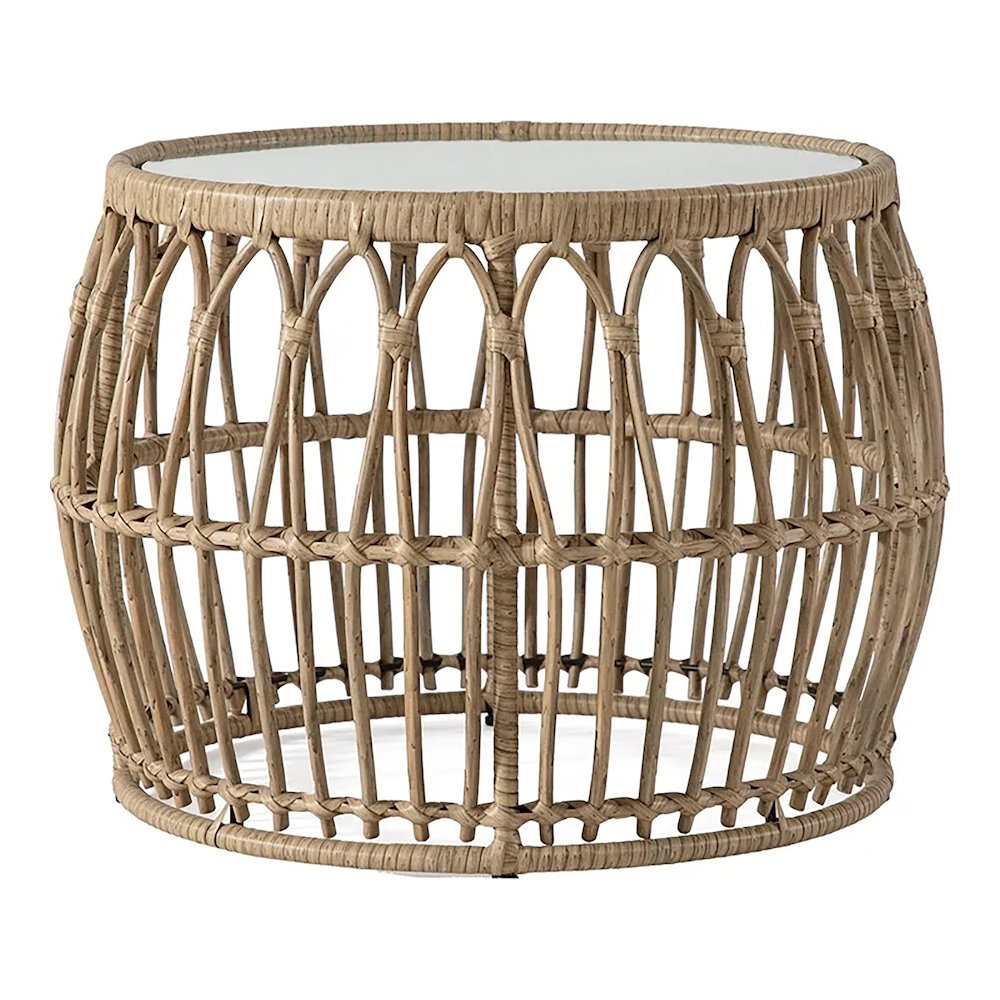Muse & Lounge Co.Serene Natural Wicker Outdoor Coffee Table. Picture 1
