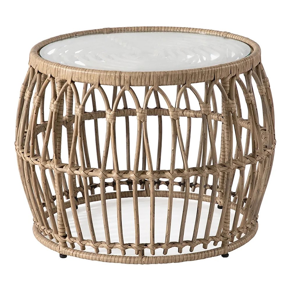 Muse & Lounge Co.Serene Natural Wicker Outdoor Coffee Table. Picture 2