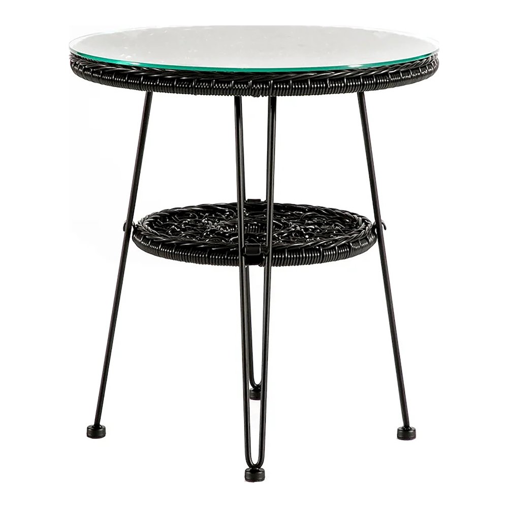 Muse & Lounge Co.Serene Black Wicker Outdoor Coffee Table. Picture 1