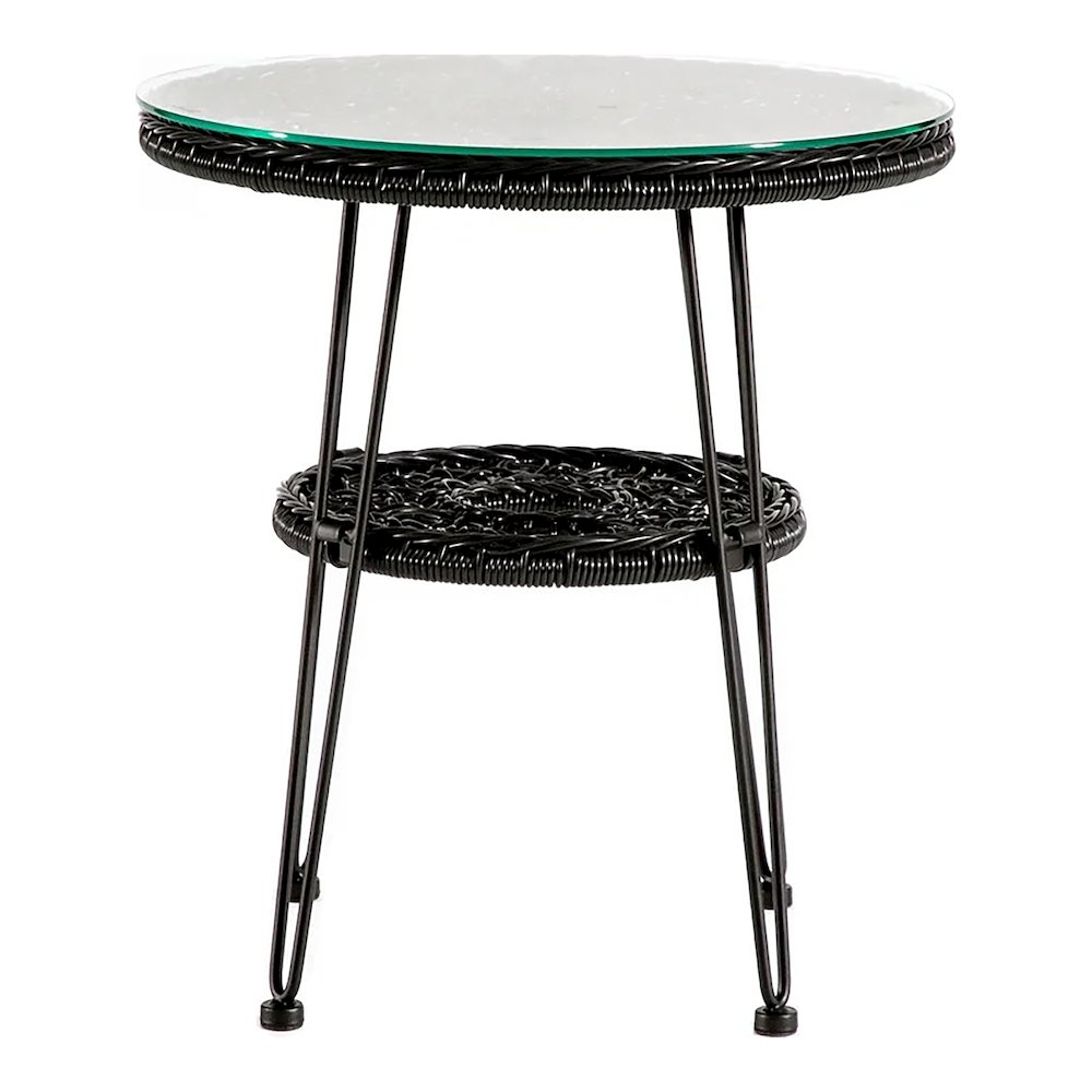 Muse & Lounge Co.Serene Black Wicker Outdoor Coffee Table. Picture 2