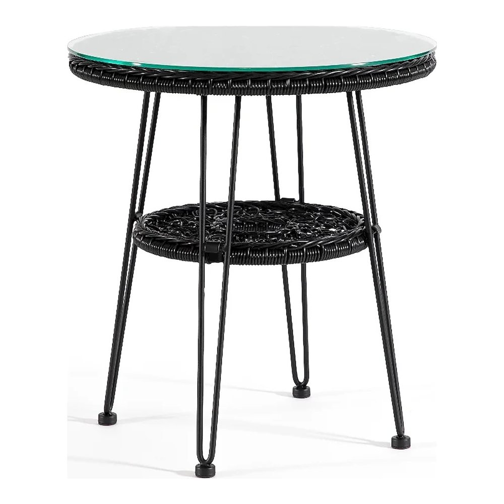 Muse & Lounge Co.Serene Black Wicker Outdoor Coffee Table. Picture 3