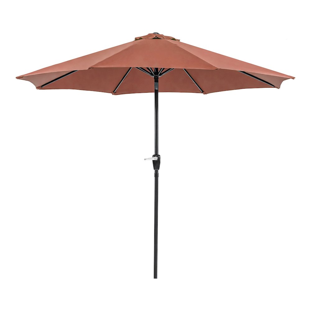 Ella 9' Outdoor Metal Round Patio Sherpa Umbrella with Base. Picture 1