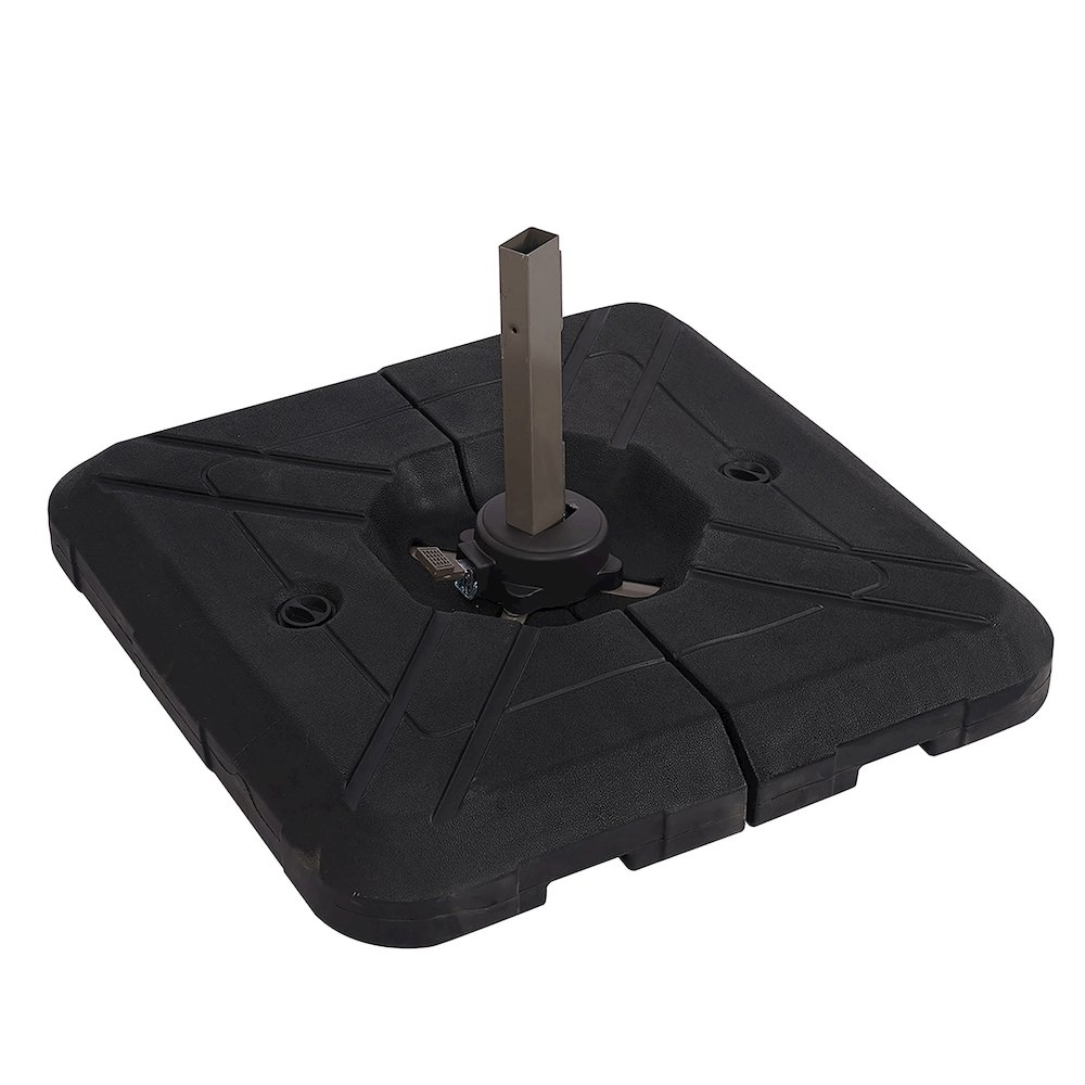 Blake Outdoor Square Umbrella Base in Black. Picture 1