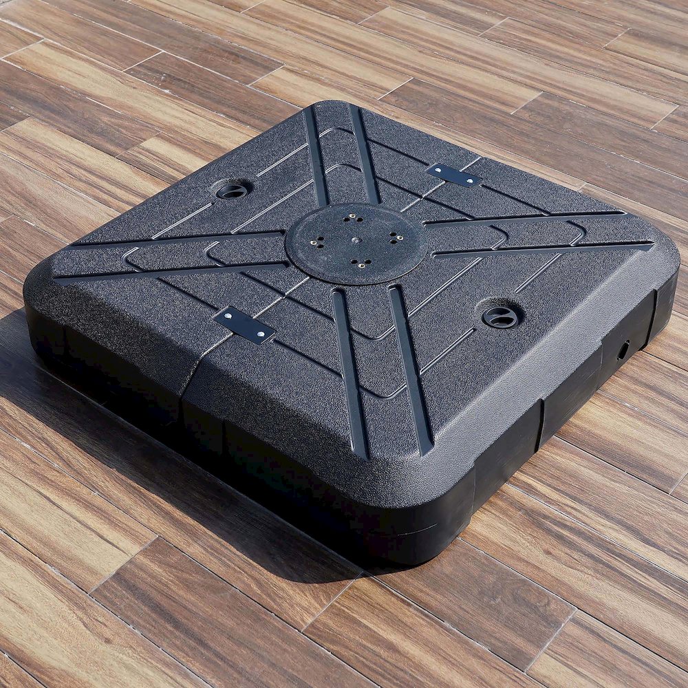 Blake Outdoor Square Umbrella Base in Black. Picture 2