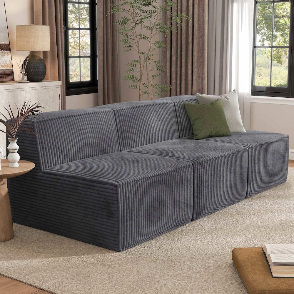 Winkler 94.5" Chenille Modular Armless Sofa. Picture 3