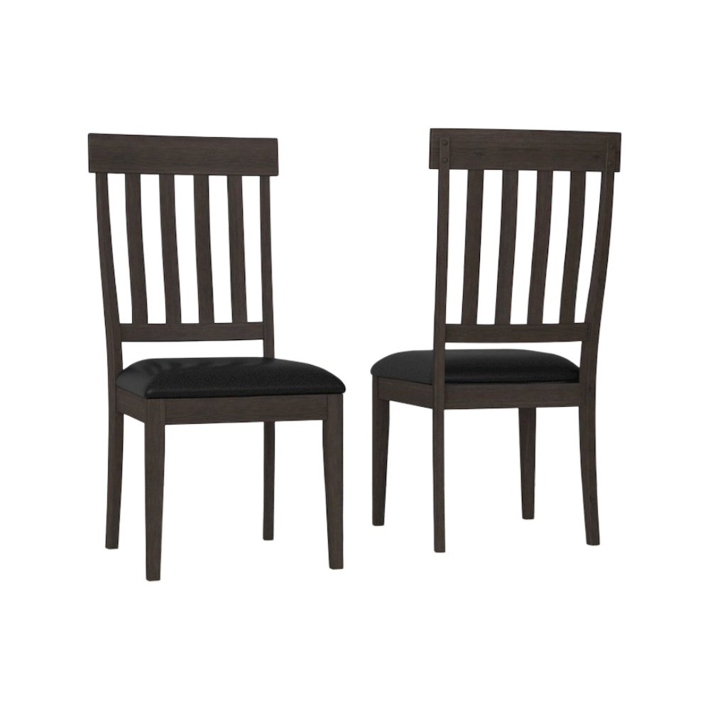 Mariposa Slatback Side Chair, with Upholstered Seat (2 pack), Warm Gray. Picture 1