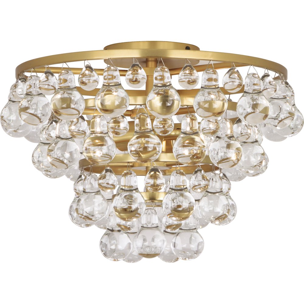 Bling Flushmount in Antique Brass Color. Picture 1