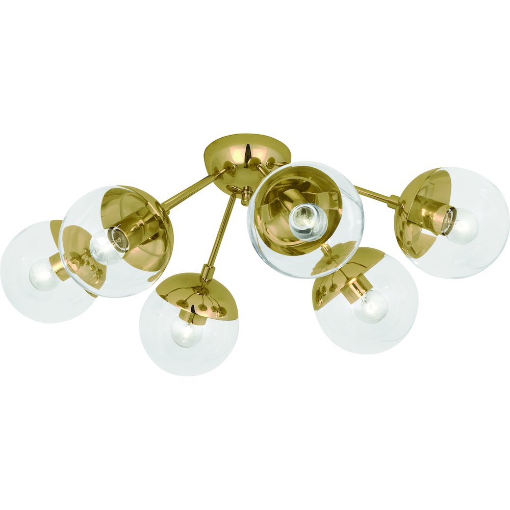 Celeste Flushmount in Modern Brass Color. Picture 1