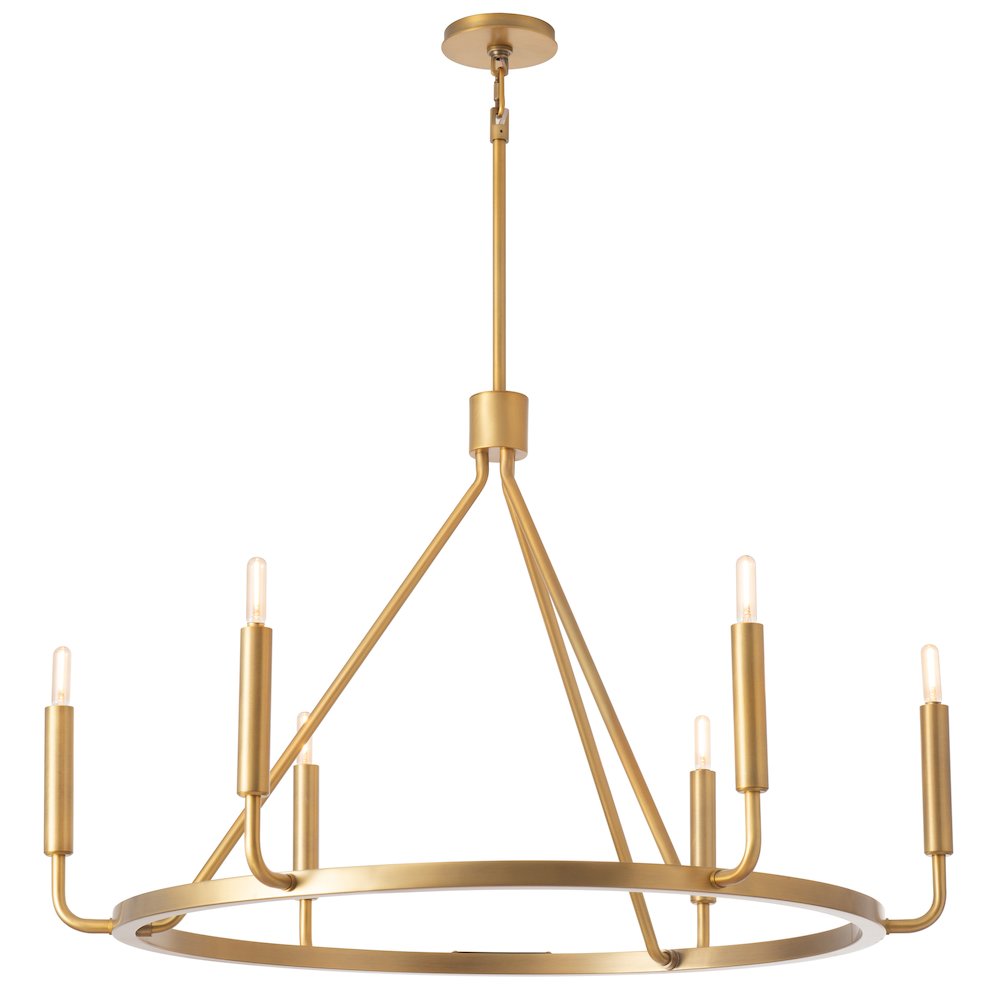 Mavisten Edition Carbonia Chandelier in Lacquered Burnished Brass Color. Picture 1