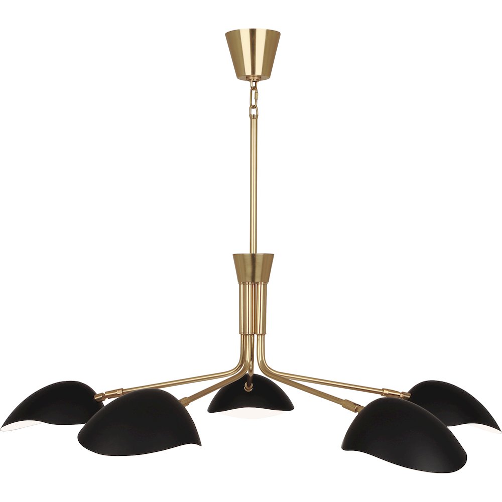 Rico Espinet Racer Chandelier in Modern Brass Color. Picture 1